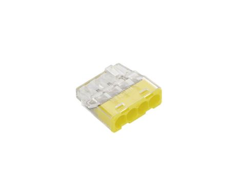 Szybkozłączka samozaciskowa bezgwintowa MINI do drutów (0,2 do 2,5 mm), 4 tory, PC214S transparentna 89242000 /100 szt./