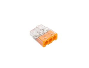 Szybkozłączka samozaciskowa bezgwintowa MINI do drutów (0,2 do 2,5 mm), 3 tory, PC213S transparentnya 89241000 /100 szt./