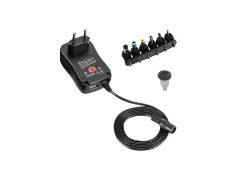 Zasilacz uniwersalny regulowany 3-12V 1A 12W USB 5V 2.1A IPW-NTS1000G2