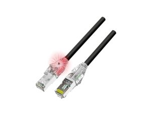 Patchcord U/FTP kat.6A LSOH kabel sieciowy LAN 2x RJ45 czarny z wbudowaną identyfikacją LED 3m WireArte