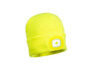 Czapka b029 z lampką led/usb żółta