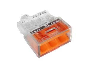 Szybkozłączka 3*0,5-2,5mm2 transparentna/pomarańczowy 10 szt