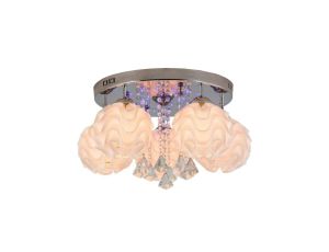 Lamp sufitowa z wiszącymi kryształkami Sada z chromowaną rozetą LP-119/5C Light Prestige