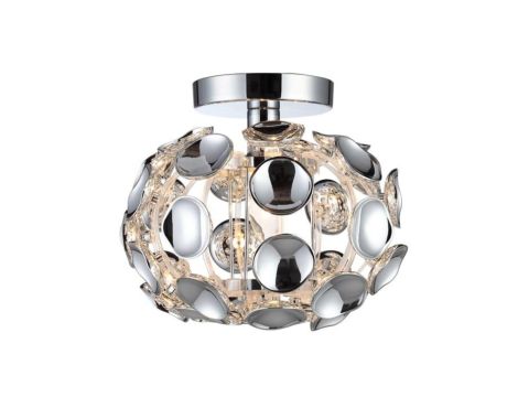 Plafon chromowany Ferrara S z kloszem z małych dysków na gwint E14 LP-17060/1C Light Prestige