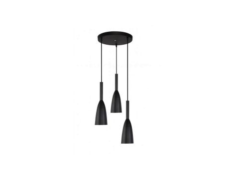 Czarna lampa wisząca Solin z trzema kloszami nad stolik kawowy LP-181/3P BK Light Prestige