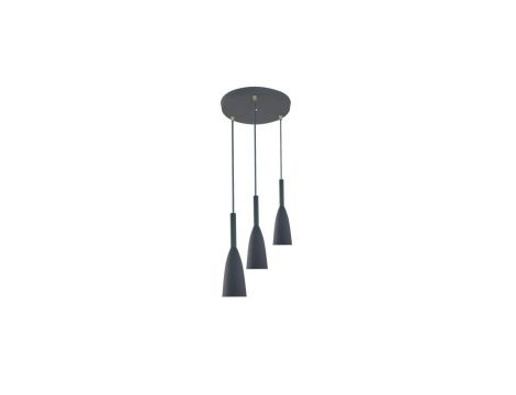 Lampa wisząca z rodziny SOLIN w kolorze szarym okrągła podsufitka metalowe klosze LP-181/3P GR Light Prestige