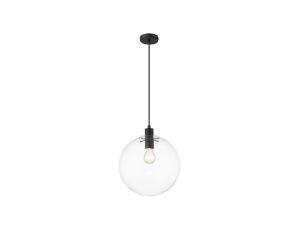 Lampa wisząca PUERTO z dużym szklanym kloszem bańką do salonu LP-004/1P L BK Light Prestige