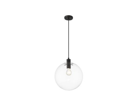 Lampa wisząca PUERTO z dużym szklanym kloszem bańką do salonu LP-004/1P L BK Light Prestige