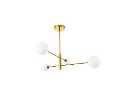 Stylowa lampa sufitowa DORADO z ruchomymi złotymi ramionami i szklanymi kloszami LP-002/4P Light Prestige