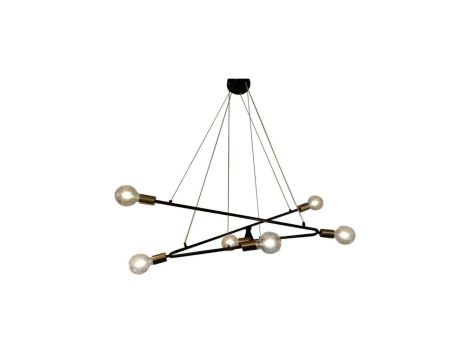 Lampa wisząca ESTRELLA do industrialnego salonu z odsłoniętymi żarówkami LP-075/6P BK Light Prestige