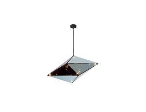 Lampa wisząca KONSTELACJA z poziomym dymionym szklanym kloszem LP-056/1P BK Light Prestige