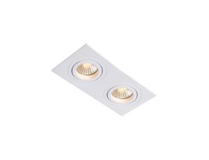 Podwójne podtynkowe oczko białe METIS do korytarza 2xGU10 LP-2780/2RS WH Light Prestige