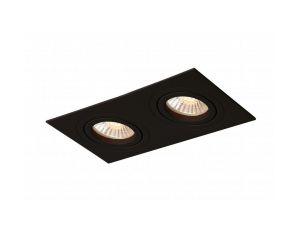 Oczko podtynkowe podwójne czarne 2xGU10 METIS do salonu LP-2780/2RS BK Light Prestige