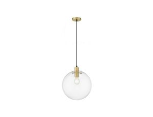 Elegancka lampa PUERTO złota z szklanym transparentnym kloszem na E27 LP-004/1P L GD Light Prestige