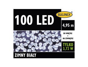 Lampki Bulinex 100led białe zimne 4.95m sznur
