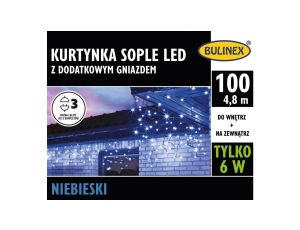 Lampki Bulinex 100led niebieskie 4,80m kurtyna sople