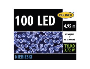 Lampki Bulinex 100led niebieskie 4,95m sznur