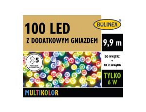 Lampki Bulinex 100led multikolor 9,9m z dodatkowym gniazdem sznur