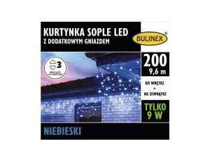 Lampki Bulinex 200led niebieskie 9,60m kurtyna sople