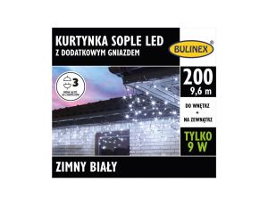 Lampki Bulinex 200led białe zimne 9,60m kurtyna