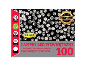 Lampki Bulinex 100led białe zimne 4.95m sznur
