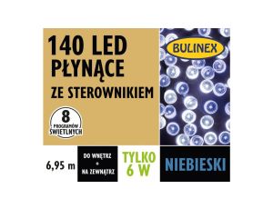 Lampki Bulinex 140led niebieskie 6,95m płynące sznur