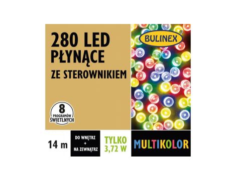 Lampki Bulinex 280led multikolor 14,00m płynące