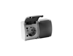 Gniazdo podwójne schuko natynkowe IP44 popiel/grafit 182-08 DV 8394