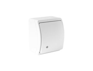 Łącznik schodowy natynkowy 10A 250V biały IP44 153-01 DV 5768