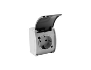 Gniazdo pojedyncze schuko natynkowe IP44 popiel/grafit 181-08 DV 8271