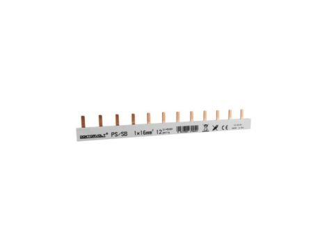 Szyna łączeniowa sztyftowa PS/SB obustronnie izolowana 1-fazowa 12-modułowa 16mm2 DV 9450