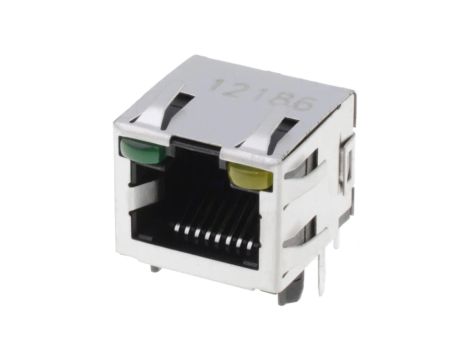 Gniazdo RJ45 8-pin Kat 5 ekranowane,z diodą LED Układ 8p8c 2-406549-4