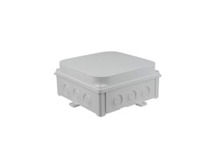 Puszka naścienna 188x188X88 mm, bezhalogenowa, samogasnąca, odporna na UV, IP67, UL94 V0, N180x180S szara 35300202