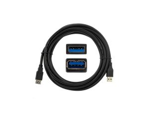 NEKU Kabel przedłużacz USB 3.0 A (wtyk / gniazdo) czarny 0,8m