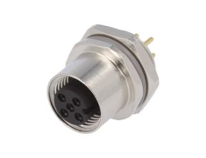 Gniazdo M12 4-pin żeńskie kod A-DeviceNet CANopen THT IP67 T4143012041-000