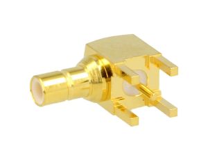 Złącze SMB męskie kątowe 90 50 ohm THT na PCB teflon złocony 1-1337481-0
