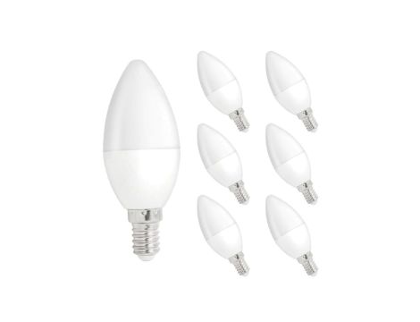 Żarówka LED E14 230V 6W świecowa 520lm DIMMABLE biała zimna komplet 6szt 75.0307