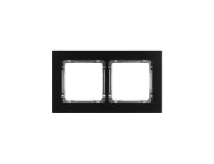 DECO Ramka uniwersalna podwójna - aluminium szczotkowane (ramka: czarna spód: grafitowy) 12-11-DRA-2