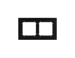 DECO Ramka uniwersalna podwójna - aluminium szczotkowane (ramka: czarna spód: czarny) 12-12-DRA-2