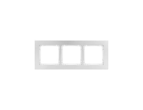 DECO Ramka uniwersalna potrójna - aluminium szczotkowane (ramka: srebrna spód: biały) 7-0-DRA-3