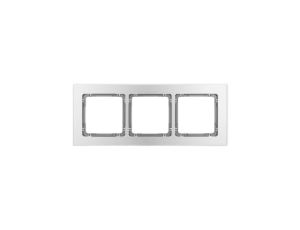 DECO Ramka uniwersalna potrójna - aluminium szczotkowane (ramka: srebrna spód: grafitowy) 7-11-DRA-3