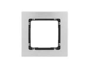 DECO Ramka uniwersalna pojedyncza - aluminium szczotkowane (ramka: srebrna spód: czarny) 7-12-DRA-1