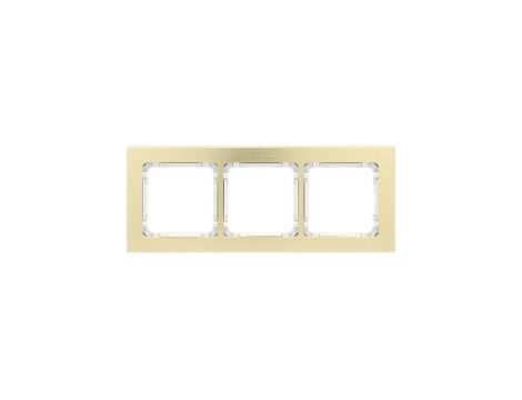 DECO Ramka uniwersalna potrójna - aluminium szczotkowane (ramka: kolor mosiężny spód: biały) 8-0-DRA-3