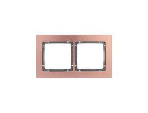 DECO Ramka uniwersalna podwójna - aluminium szczotkowane (ramka: kolor miedziany spód: grafitowy) 9-11-DRA-2