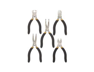 Szczypce precyzyjne uniwersalne 115m, boczne 115mm, czołowe 115mm, wydłużone proste i odgięte 130mm (zestaw 5 szt.) 32D755