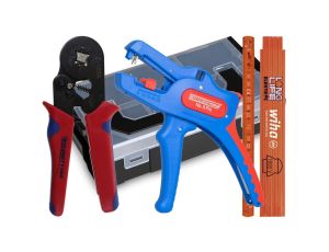 Zaciskarka do tulejek 0,25-10mm2 / ściagacz izolacji weicon 0,2-16mm2 / miara WIHA / LBOXX6 ZESTAW WALIZKOWY ENERGOTYTAN