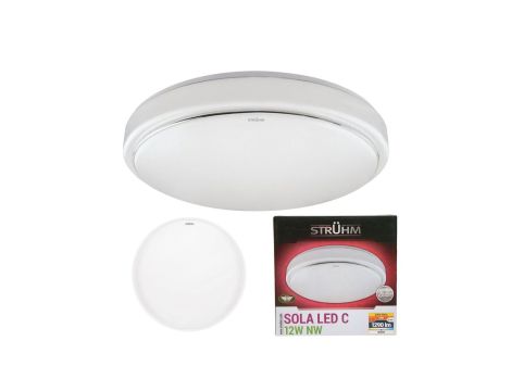 Lampa sufitowa plafon hermetyczny do łazienki SOLA LED 12W 02783 STRUHM