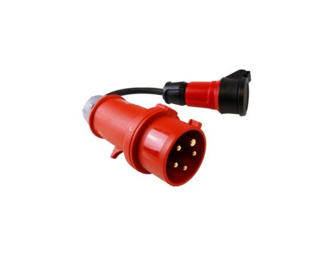 Kabel przejściowy 30cm z wtyczki 230V/16A/5P na gniazdo 16A/230V Schuko system niemiecki adapter Doktorvolt 6114