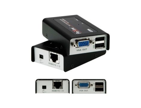 ATEN Przedłużacz KVM 100m VGA+USB na kabel LAN kat.5e (skrętkę) Konwerter aktywny VGA + 2xUSB - LAN - VGA + USB typ B Komplet