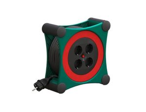 Przedłużacz bębnowy 15m OWY H05VV-F, 3x1,0mm z/u X-box, zielony 24437